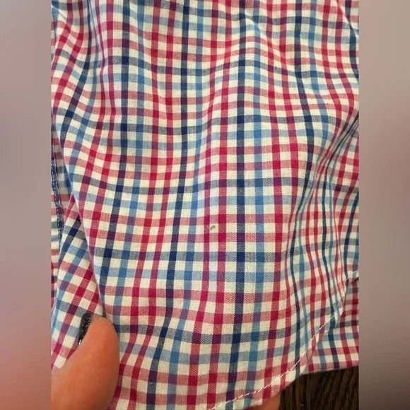 Chaps Red and Blue Plaid Casual Shirt - Picture 2 of 4
